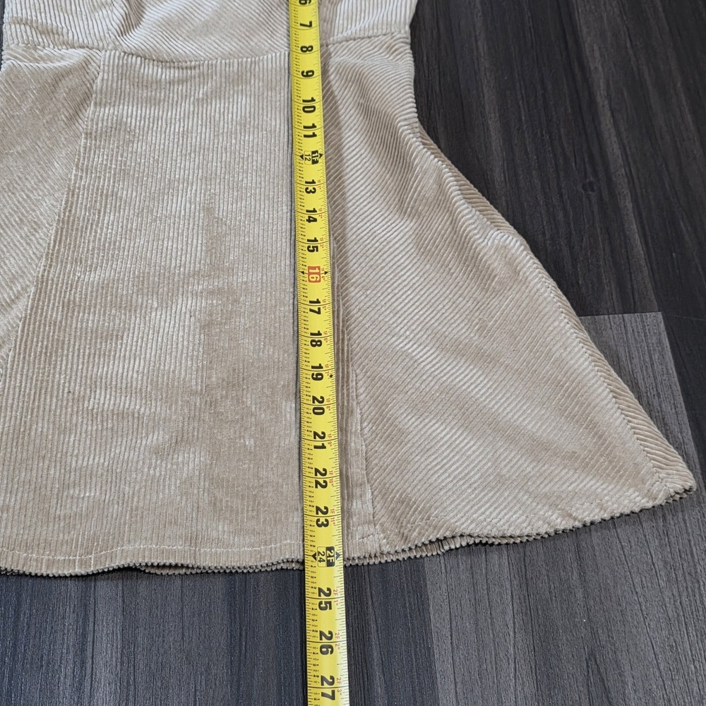 Forever 21 Y2K Style Corduroy Mini Pinafore Overall Dress Beige Tan Women XS - Picture 9 of 9